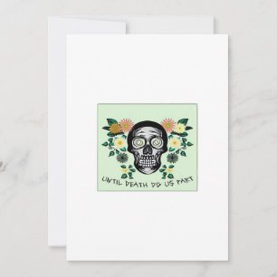Until Death Do Us Part, Skull With Flowers Classic Holiday Card