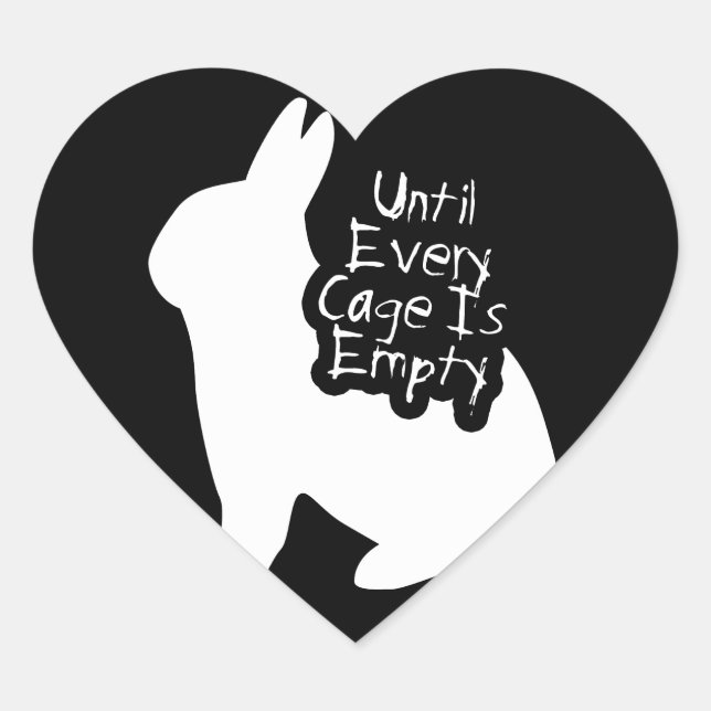 Until Every Cage is Empty (ALF) Heart Sticker (Front)
