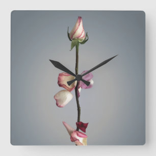 Until the last petal... square wall clock