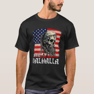 Until Valhalla American Viking US Flag Vintage T-Shirt