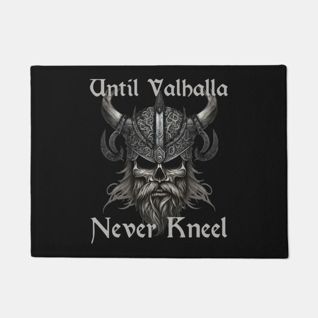 Until Valhalla Never Kneel Doormat (Front)