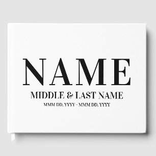 Until We Meet Again Bold Modern White Black Guest Book