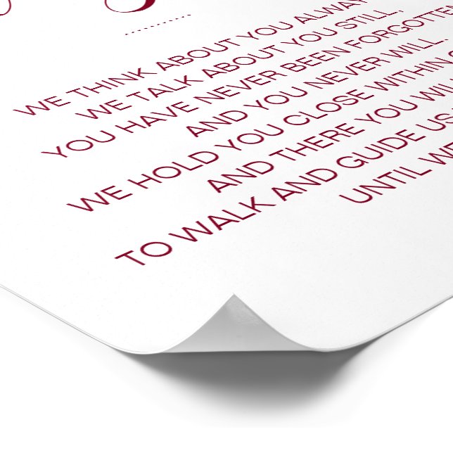 Until We Meet Again Burgundy Wedding Memorial Poem Poster