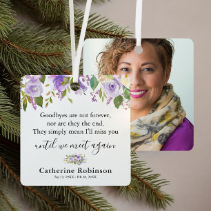 Until We Meet Again Memorial Photo Metal Ornament