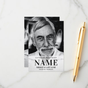 Until We Meet Again Modern Bold Photo Memorial Enclosure Card