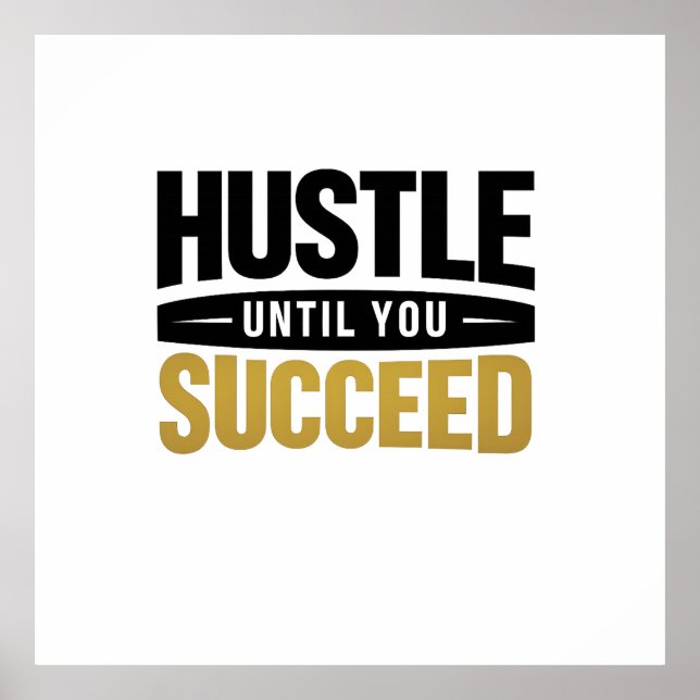 Until You Succeed – Minimal Gold Motivation Design Poster (Front)