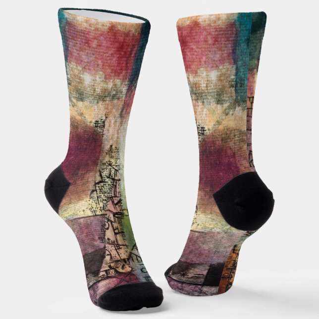 Untitled 2 by Paul Klee, Abstract Art Socks (Angled)