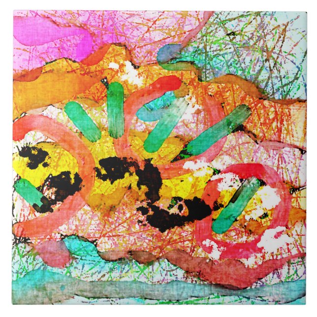 Untitled Abstract Digital Painting 2 Tile (Front)