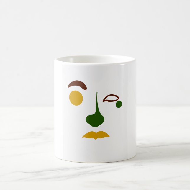 Untitled Abstract Face: Tropical Coffee Mug (Center)