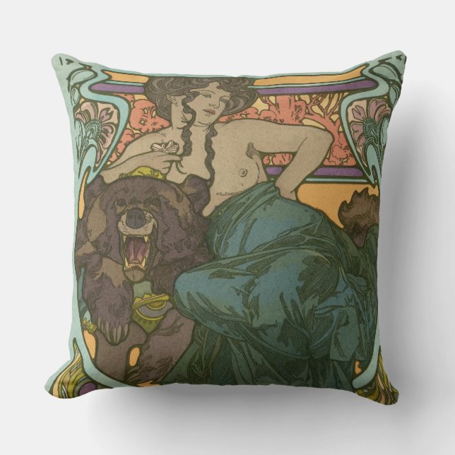 Untitled by Alphonse Mucha (1902) Throw Pillow (Front)