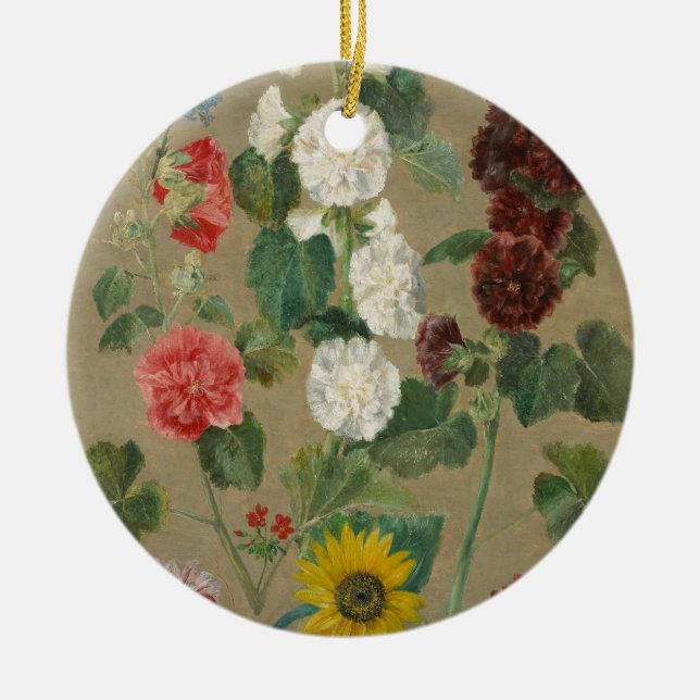 Untitled (Flowers) (oil on board) Ceramic Ornament (Front)