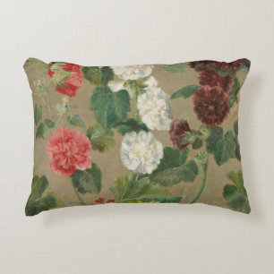 Untitled (Flowers) (oil on board) Decorative Pillow