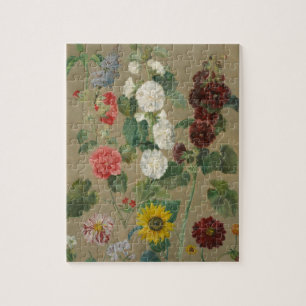 Untitled (Flowers) (oil on board) Jigsaw Puzzle