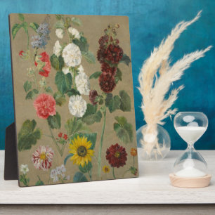 Untitled (Flowers) (oil on board) Plaque