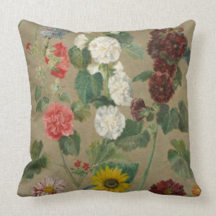 Untitled (Flowers) (oil on board) Throw Pillow