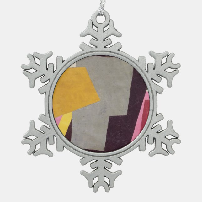 Untitled Snowflake Pewter Christmas Ornament (Front)