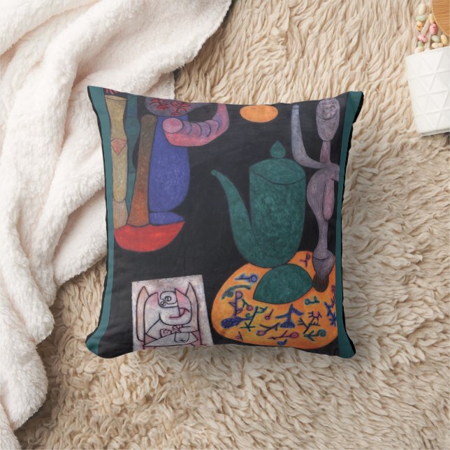 Untitled (Still life) by Paul Klee, Abstract Art Throw Pillow (Blanket)