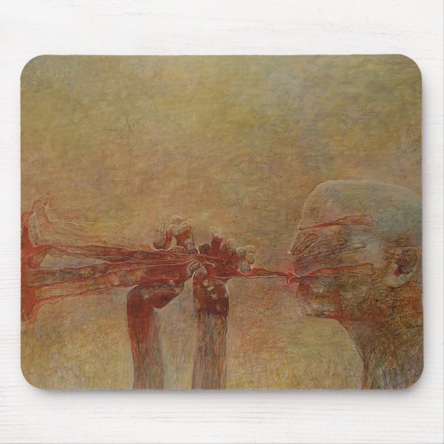 Untitled (The Trumpeter) by Zdzislaw Beksinski Mouse Pad (Front)