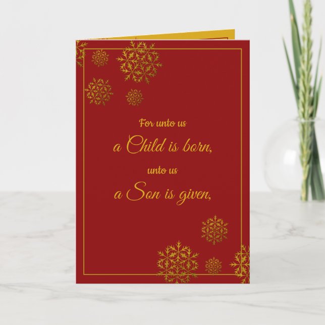 Unto Us a Child is Born Christian Christmas Cards (Front)