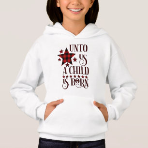Unto Us A Child Is Born Christmas Plaid