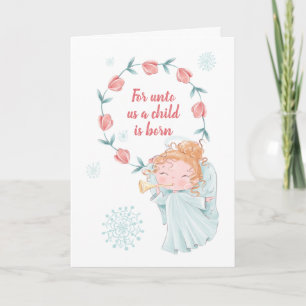 Unto Us Angel Christmas Holiday Card