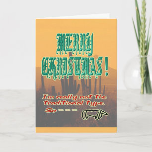 Untraditional Christmas birthday greeting card