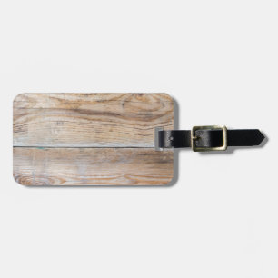 Untreated wood luggage tag