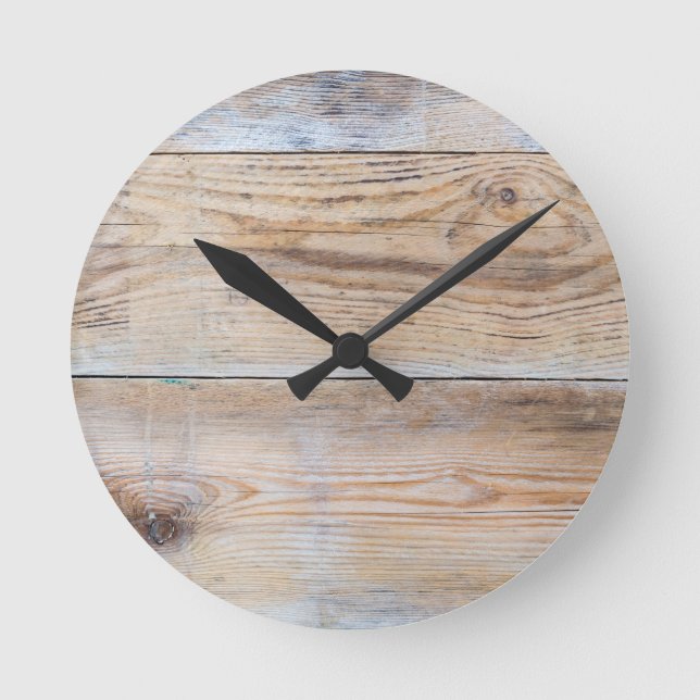 Untreated wood round clock (Front)