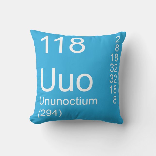 Ununoctium Throw Pillow (Front)