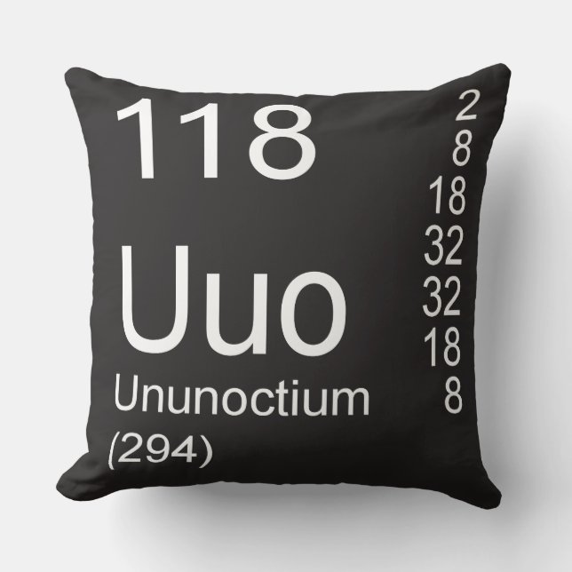Ununoctium Throw Pillow (Front)