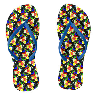 unusual abstract background yellow flower pattern flip flops