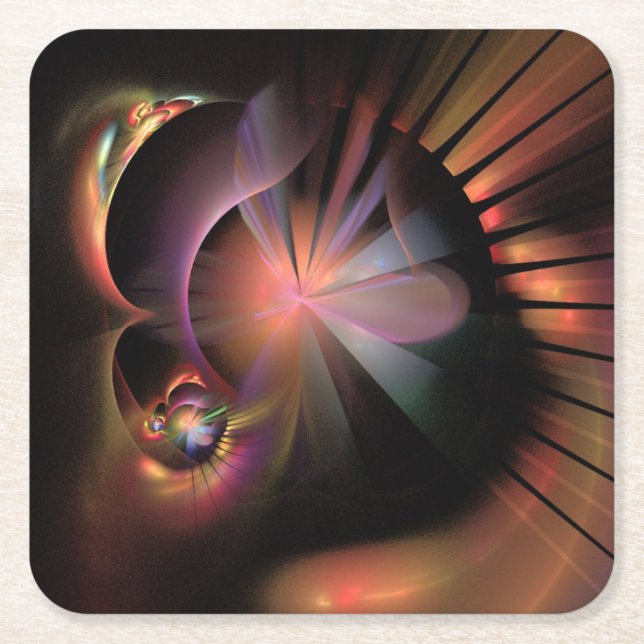 Unusual and chic Abstract Square Paper Coaster (Front)
