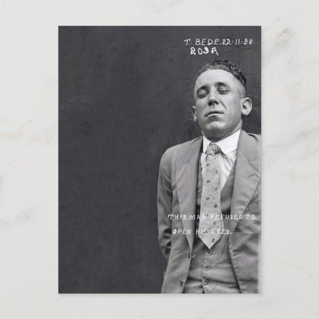 Unusual Antique Criminal Thief Mug Shot Photograph Postcard (Front)