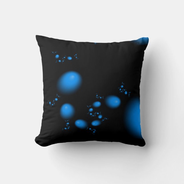 Unusual Blue Eggs Fractal Design Throw Pillow (Front)