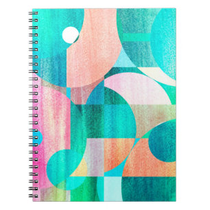 unusual bright colourful geometric abstract patter notebook