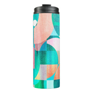 unusual bright colourful geometric abstract patter thermal tumbler