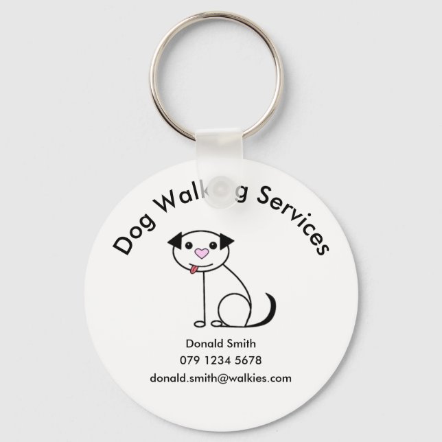 Unusual business card Dog walking promotion Keychain (Front)