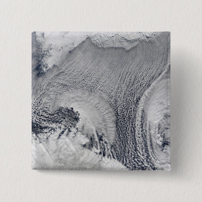 Unusual cloud formations over the Barents Sea 2 Inch Square Button (Front)