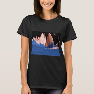 Unusual Colored Distant Moon With Jagged Peaks  T-Shirt