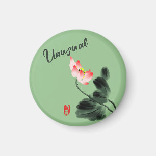 Unusual Cool Watercolor Flowers Freehand Drawing Magnet