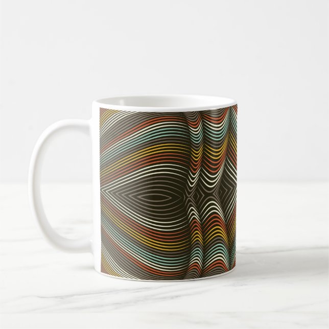 Unusual Curved Decorative Flex Lines Coffee Mug (Left)