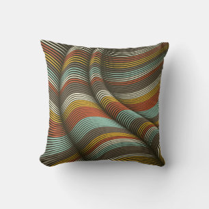 Unusual Curved Decorative Flex Lines Throw Pillow