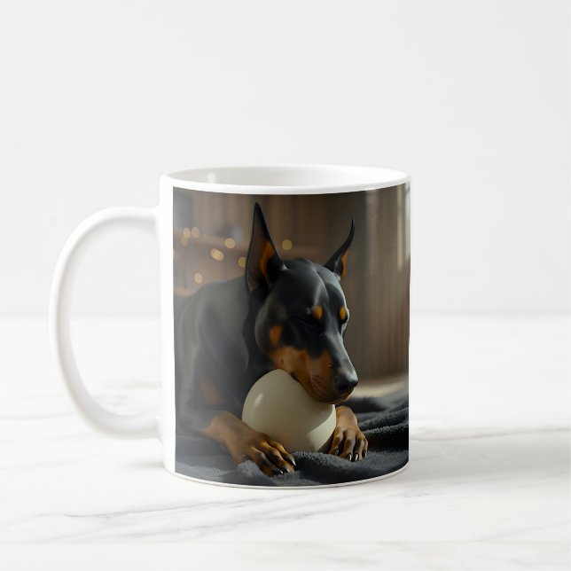 Unusual Doberman Egg Coffee Mug (Left)