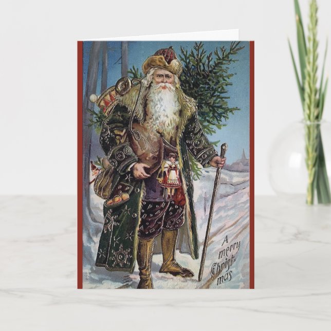 Unusual elegant santa greeting card (Front)