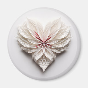 Unusual feathery heart magnet