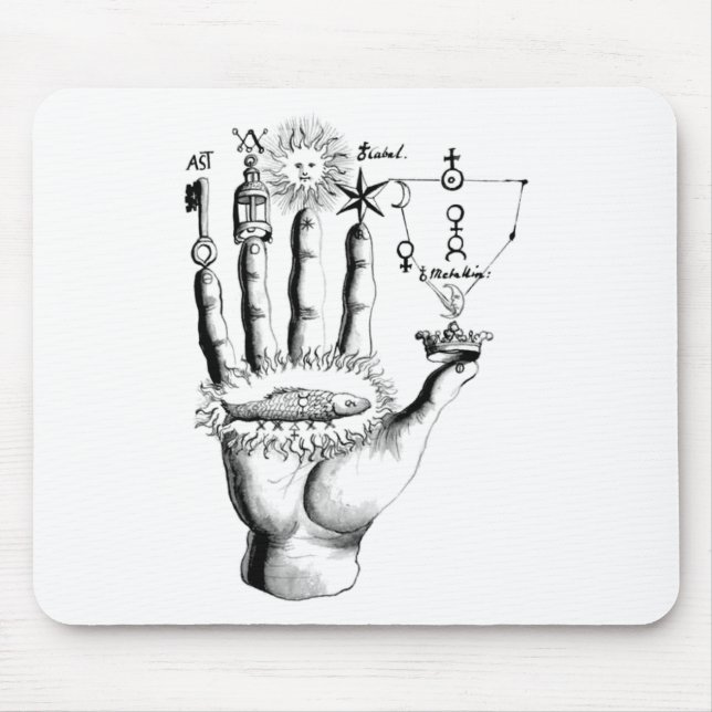 Unusual Hand Sun Alchemy Steampunk Mouse Pad (Front)