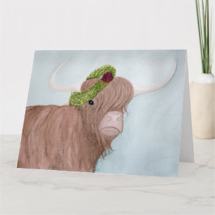Unusual Holiday Animals: Cow Card 8.5"x11"