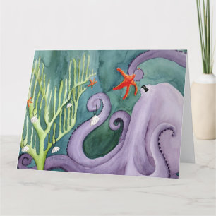 Unusual Holiday Animals: Octopus Card 8.5"x11"