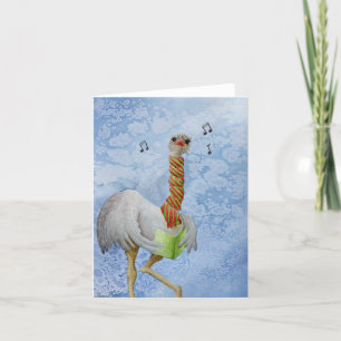 Unusual Holiday Animals: Ostrich Card 4"x5.6"