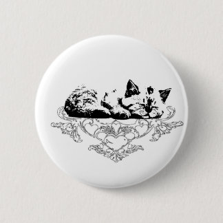 unusual icon with a cat 2 inch round button